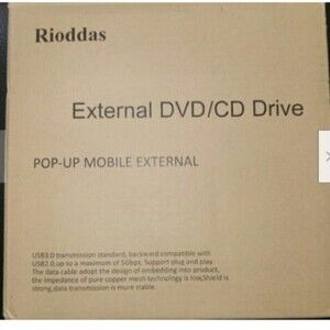New In Box Rioddas External DVD/CD Drive Pop-up Mobile External